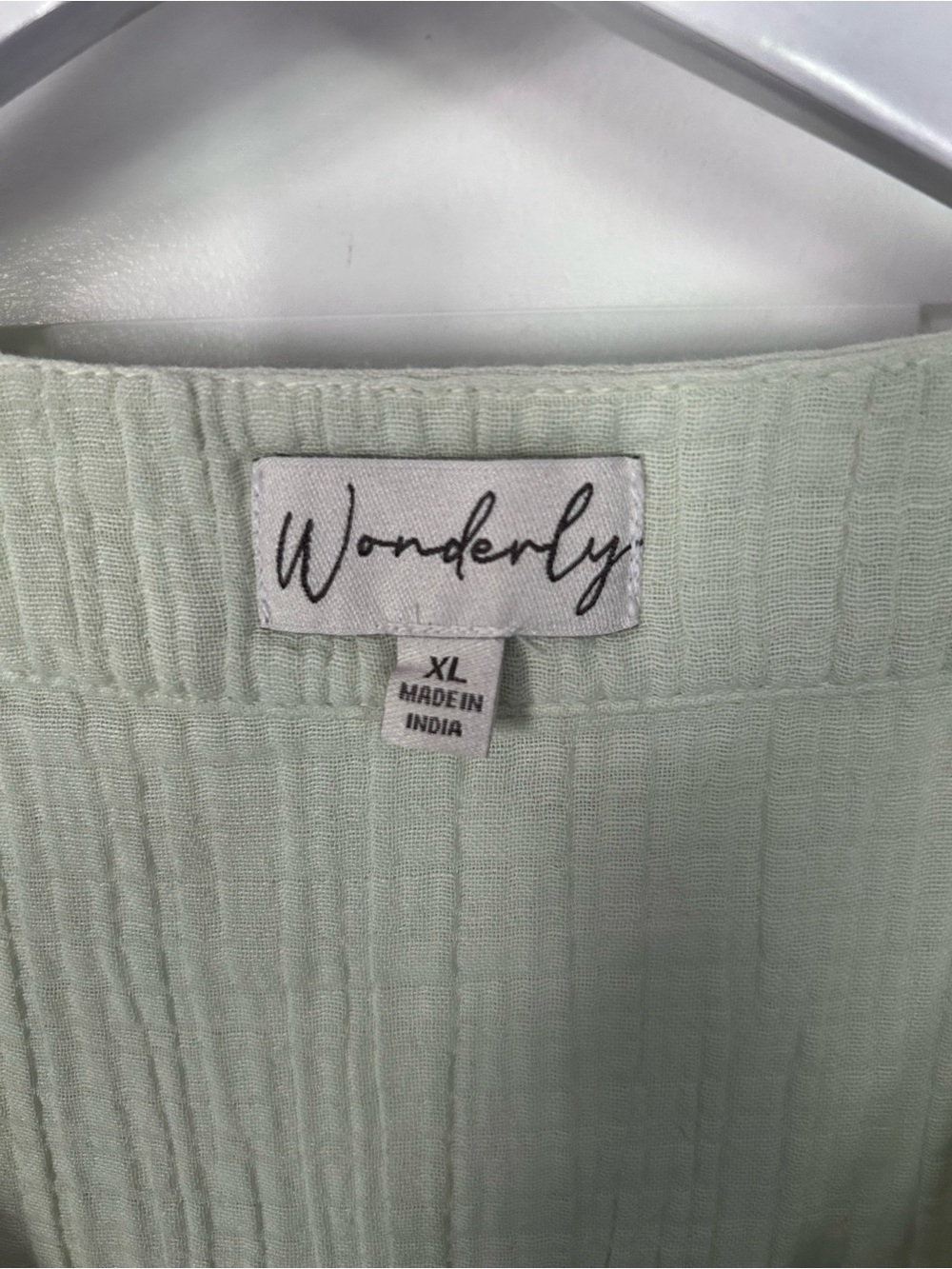 Wonderly Pale Green Mini Dress with V-Neck - Picture 2 of 2
